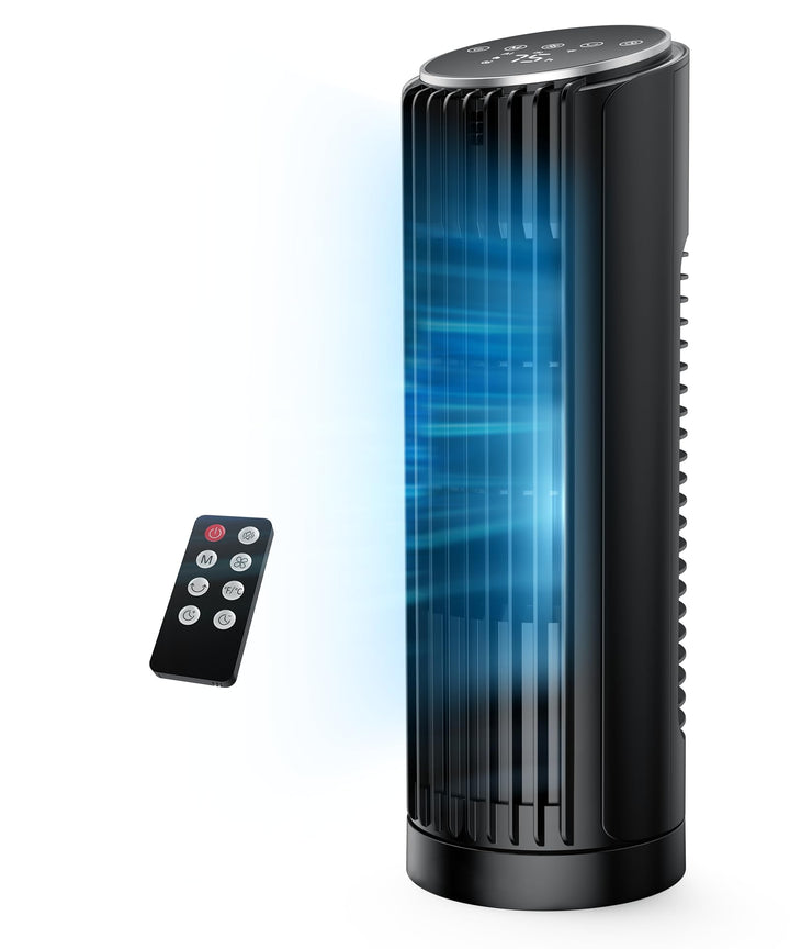 PNTCK Turmventilator mit Fernbedienung, 33cm ventilator leise mit 4 Modi,4 Geschwindigkeiten, 70°Osz