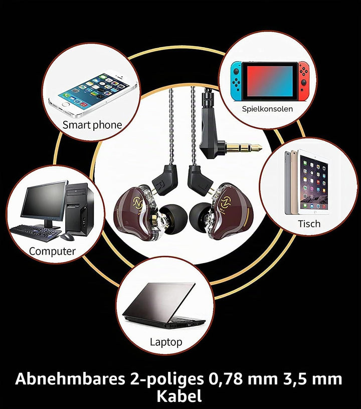 Yinyoo In Ear Monitor Kopfhörer CCZ Coffee Bean Over Ear Ohrhörer Kabelgebundener Kopfhörer mit 1DD