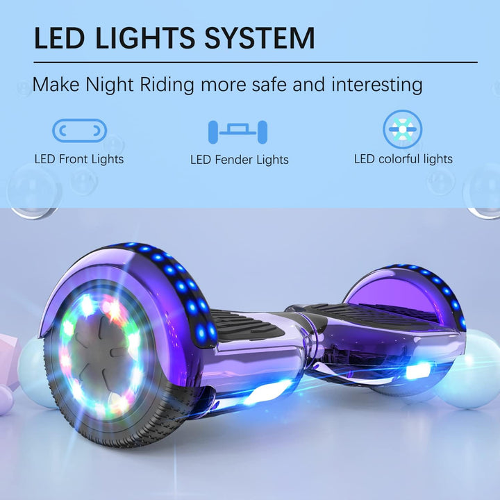 RCB Hoverboards mit Sitz Hoverkart komplett für Kinder, Skateboard mit Set, Hoverboards mit LED Lich