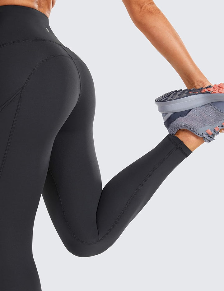 CRZ YOGA Damen Naked Feeling Sport Leggings mit Taschen High Waist Sporthose Gym Blickdicht Yogahose