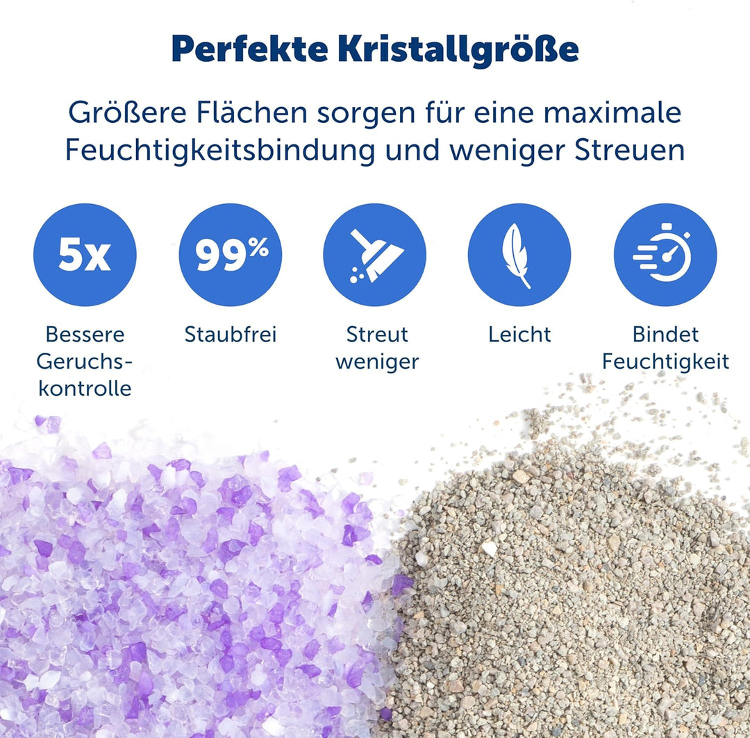 PetSafe ScoopFree Premium Silikat-Katzenstreu mit Lavendelduft, Doppelpack, hervorragende Geruchskon