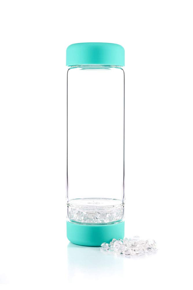 inu! CRYSTAL by VitaJuwel - Die Wasserflasche mit Edelsteinen für Individualisten | ozeanblau, Ozean