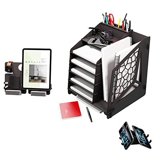 Schreibtisch Organizer gross, HxBxT 35,5x31x34,5cm, Tisch Organizer Holz, Organisation Schreibtisch,