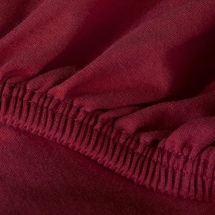 aqua-textil Exclusiv Spannbettlaken 200x220-220x240 cm Bordeaux rot Jersey Baumwolle 230g/qm Spannbe