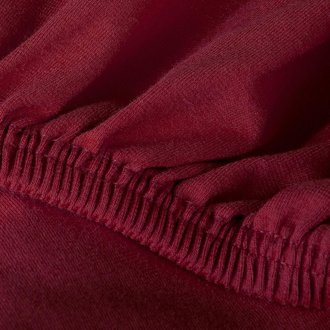 aqua-textil Exclusiv Spannbettlaken 180x200-200x220 cm Bordeaux rot Jersey Baumwolle 230g/qm Spannbe