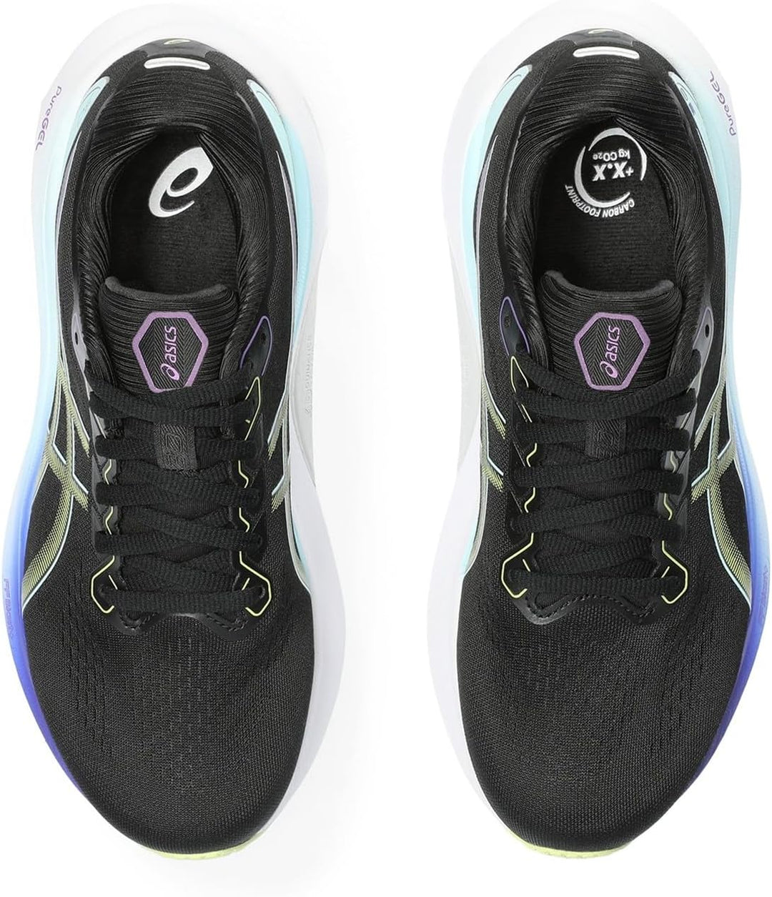 ASICS Kayano 30 Mann Laufschuhe Blau Weiss 38 EU Black Glow Yellow, 38 EU Black Glow Yellow