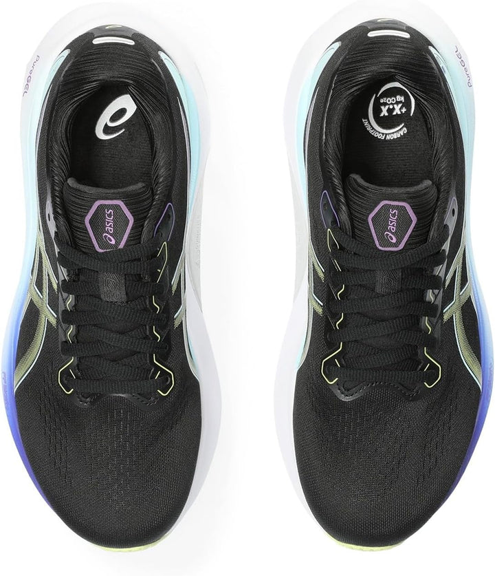 ASICS Kayano 30 Mann Laufschuhe Blau Weiss 38 EU Black Glow Yellow, 38 EU Black Glow Yellow