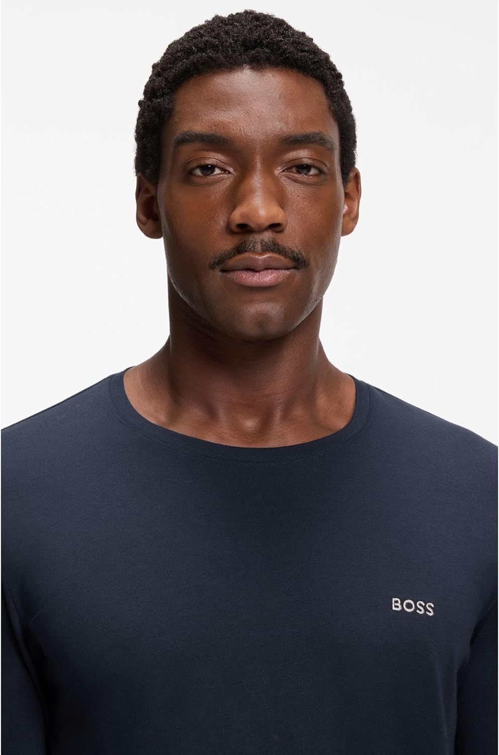 BOSS Herren Mix&Match LS-Shirt R T-Shirt aus Stretch-Baumwolle mit Logo-Stickerei L Dark Blue403, L