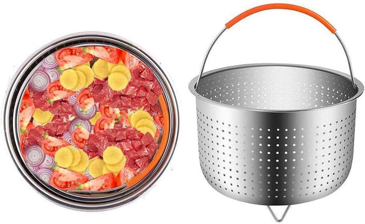Dämpfkorb Edelstah, Dämpfeinsatz Instant Topf Zubehör Edelstahl Dampfeinsatz Mit Silikon Griff Fit S