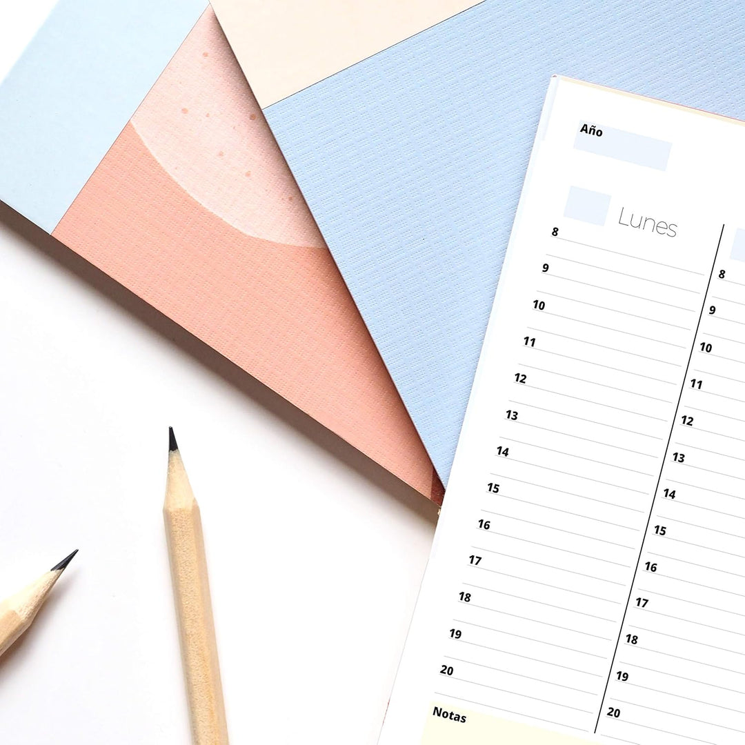 Undatierter Wochenplaner. DIN A4-Format, Schreibtischplaner, Wochenorganizer, Wochenagenda, -planer