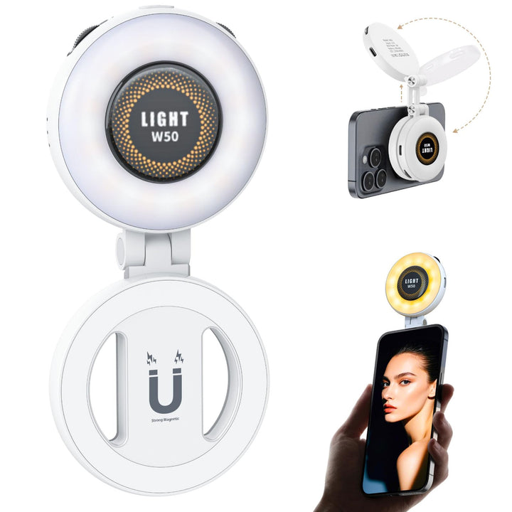 Ringlicht Handy Selfie Licht für iPhone - Magnetisches Handy Licht Telefonringlicht wiederaufladbar