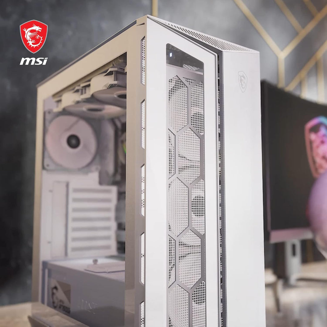 MSI MPG GUNGNIR 110R WHITE Mid-Tower PC Gehäuse - Gehärtetes Glas, unterstützt ATX, M-ATX, Mini-ITX,