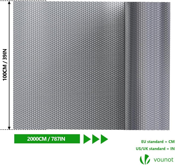 VOUNOT Isolierfolie Dämmfolie 20m x 100cm x 3mm, Doppelte Alu-Luftpolsterfolie Heizkörper Reflexions