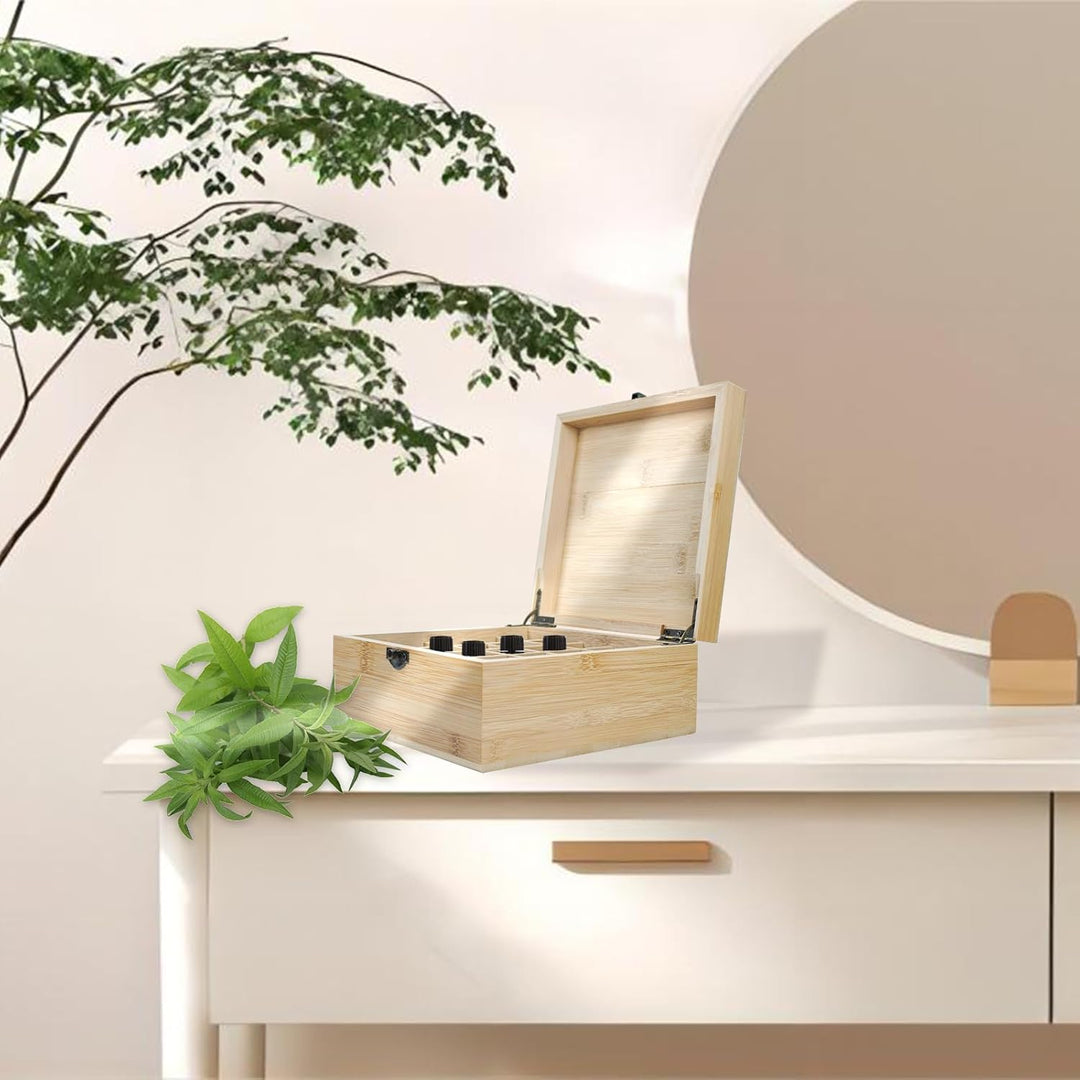 RoseFlower Bambus Ätherisches Öl Organisator Behälter Duftöle Display Ständer, 25 Löcher Aufbewahrun
