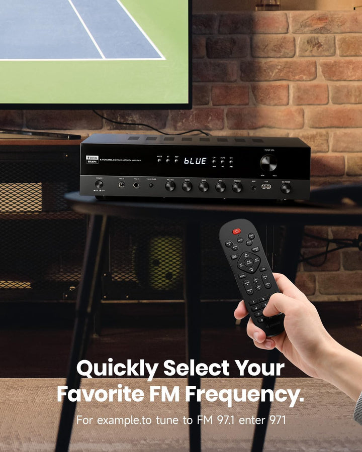 Donner Audio-Leistungsverstärker, 5.1-Kanal-Audioverstärker mit Bluetooth 5.3, optischem/koaxialem E