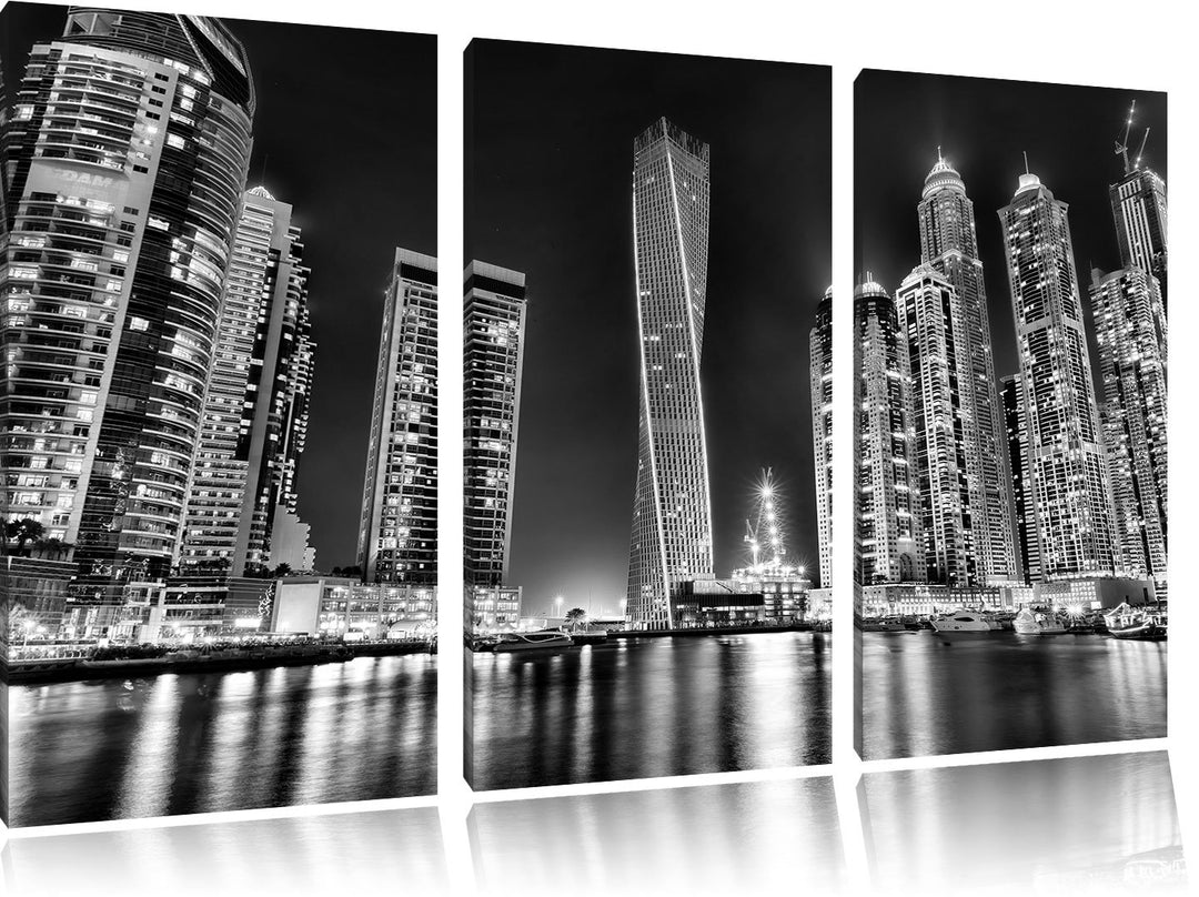 Pixxprint Dubai Burj al Arab als Leinwandbild | Grösse: 3 Teilig (120x80) | Wandbild| Kunstdruck | f