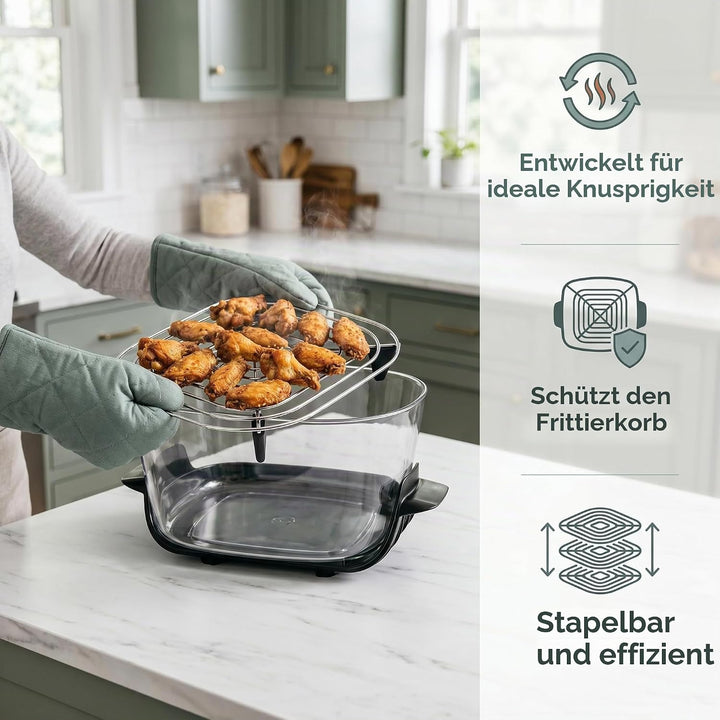 HAIWILL 2 Stück Ersatz Grillrost Edelstahl für Ninja CRISPi PRO XL AS090EU und FN101EU Airfryer Zube