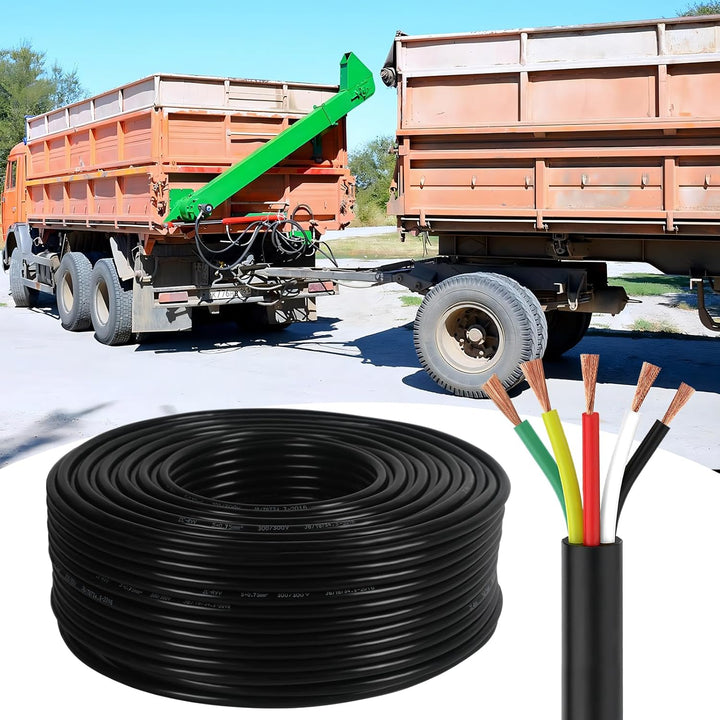 5 x 0,75 mm² 5 Kernanhängerkabel 12 V 24-V Caravan-Kabel Runde, dünnwandiges Elektrokabel für LED-Le