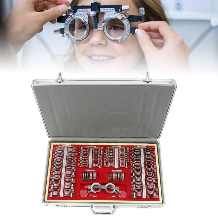 HINOPY 266 Pcs Testlinsen-Set, Metal Optometry Optical Trial Lens Set Optometrie Metallrand Linse mi