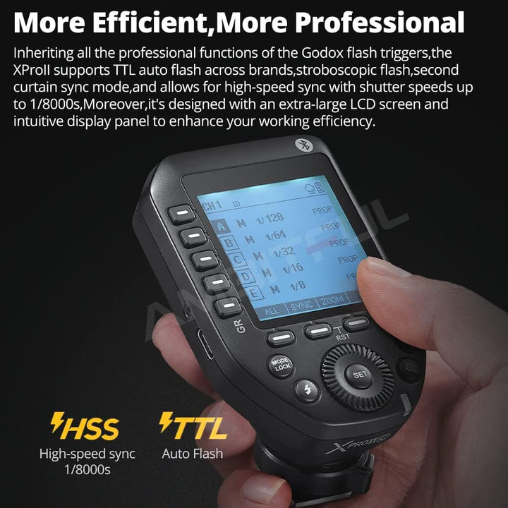 GODOX XproII-C 2.4G TTL Wireless Flash Trigger XProIIC Trigger Autoflash 1/8000s HSS Large LCD Scree