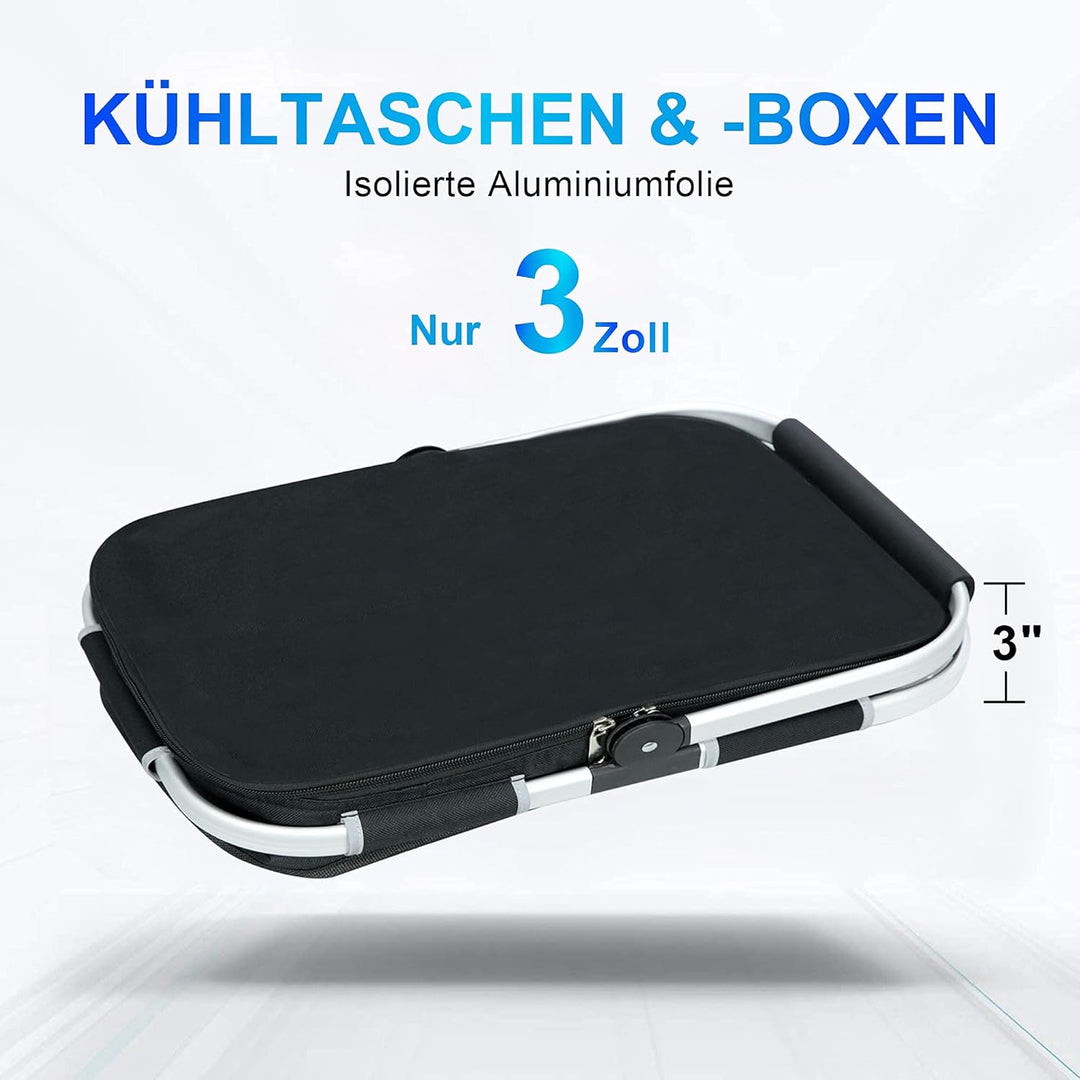 ABIUBIU 34L Kühltasche Einkaufskorb Picknickkorb Grosse isolierte Kühlkorb Lunchtasche Thermo Tasche