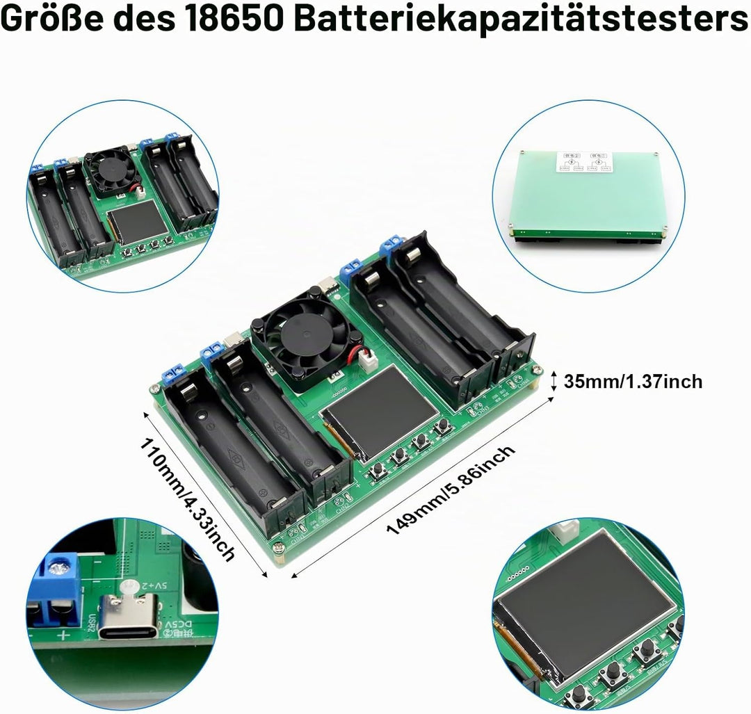 Batteriekapazität Innenwiderstandstester mit Digitalanzeige Binghe 4 Kanäle18650 Lithium Batteriekap