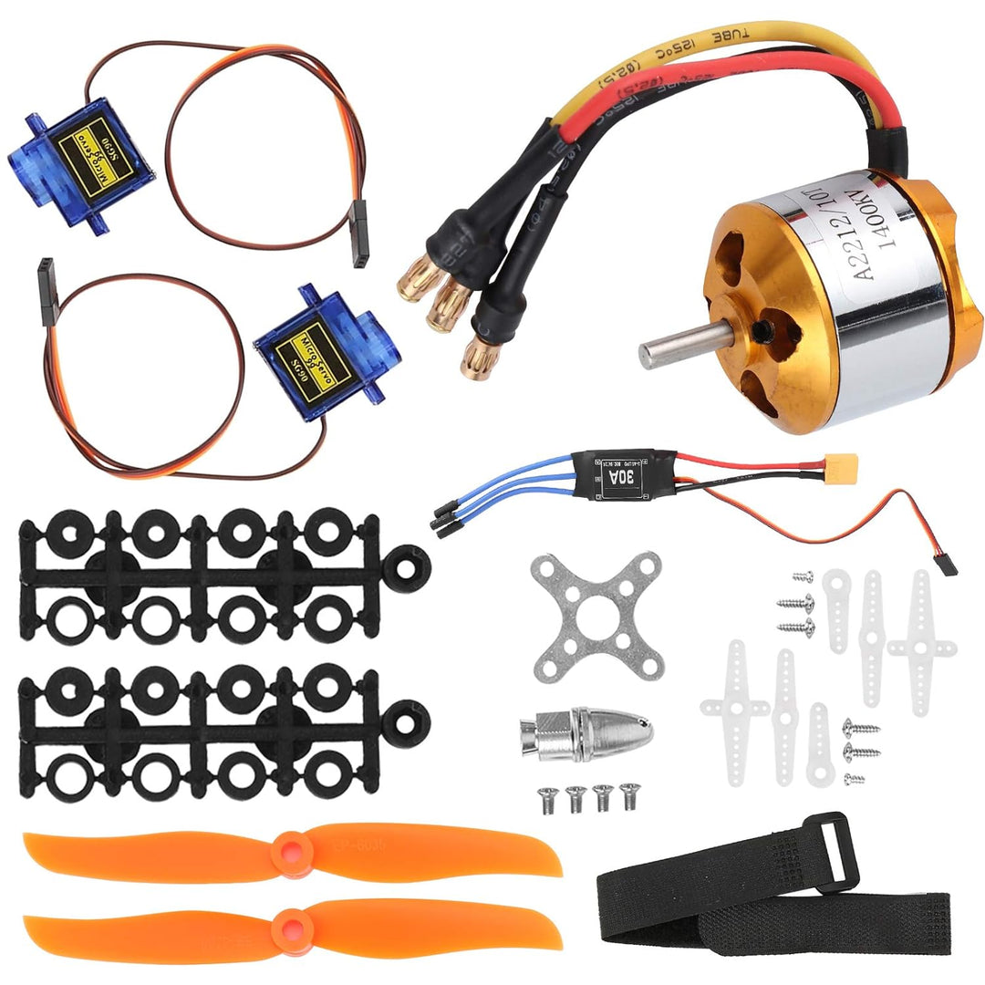 Dilwe Helikopter-Starrflügelset, 2212 1400KV Motor + 8060 Propeller + 9G Servo + 30A XT60 ESC RC Hub