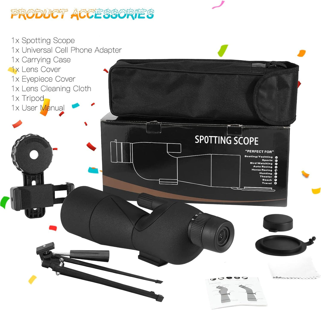 Spektiv, Dual-Fokus, leistungsstarkes Monokular für Erwachsene, 60 mm Objektiv, grosse Sicht, wasser