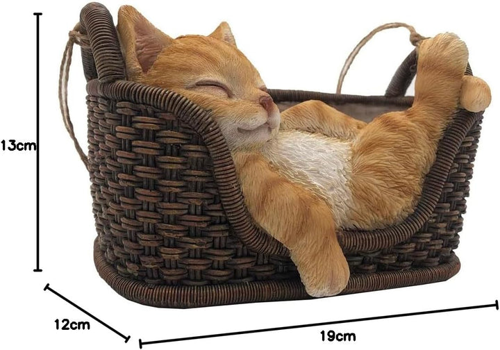 abc HOME | Gartenfigur schlafende Katze | 12 cm H
