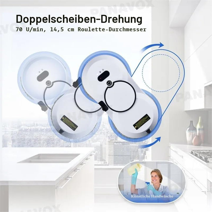 EagerMinds Fensterreinigungsroboter, 5600PA, automatisches Fensterreinigungssystem, für alle glatten