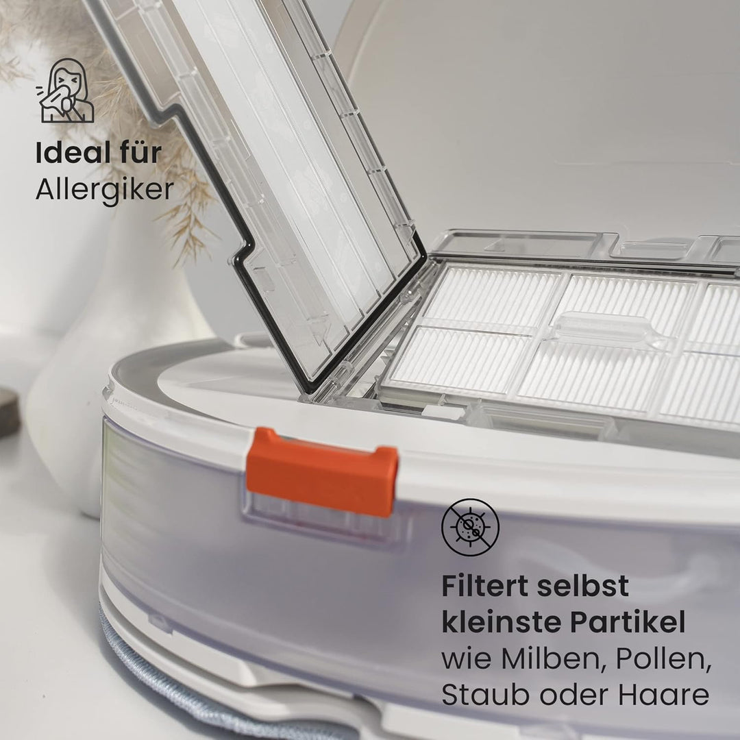 BiOHY Hepa Filter für Roborock S7 & S8 Serie (6er-Set) | Kompatibel mit S8, S7+, MaxV+, Ultra | Effe