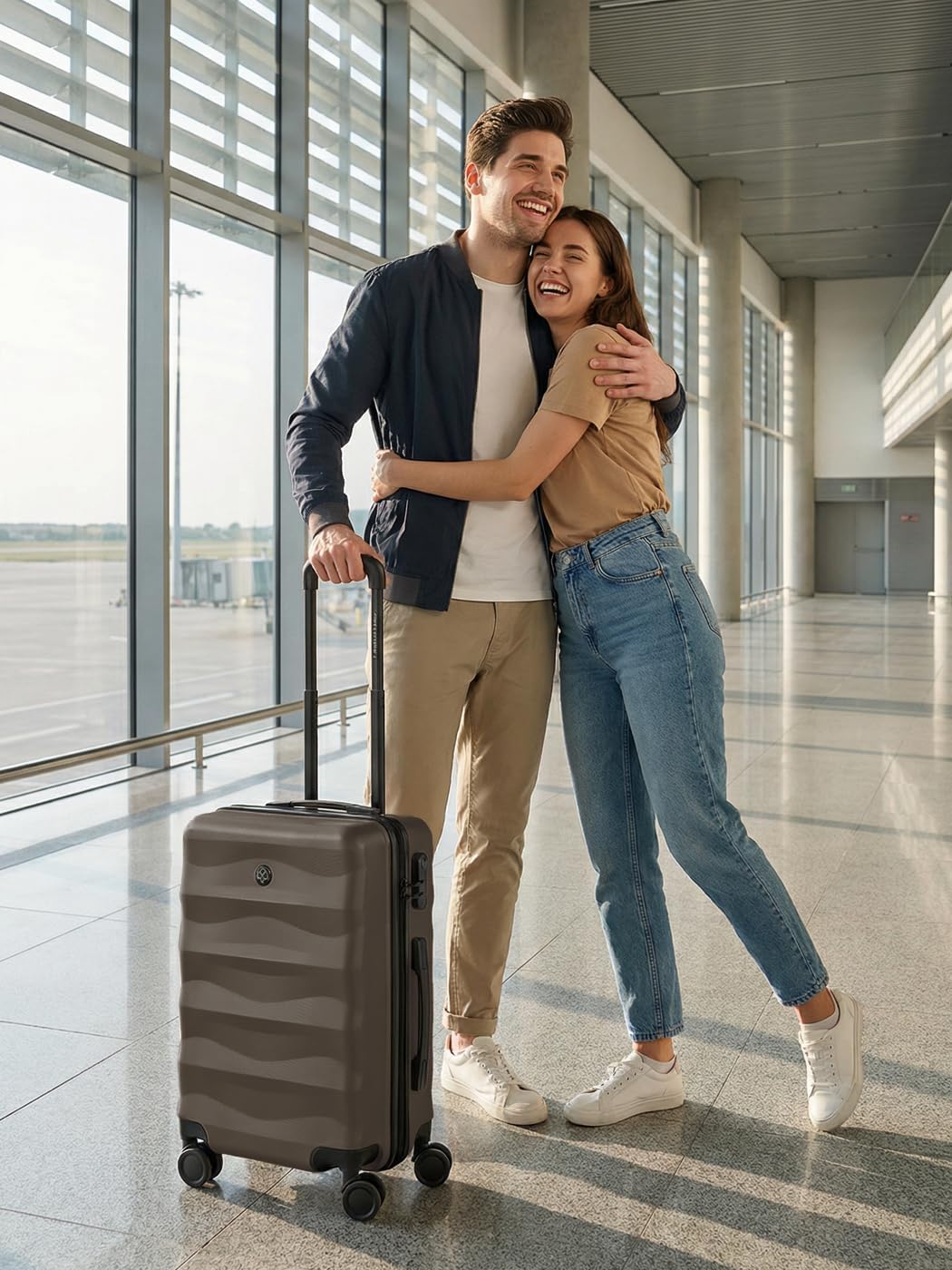 Smartbox Hartschalen Kabinen-Koffer für Damen &amp; Herren | Kleiner Trolley 38 x 22 x 55 cm aus hochwer