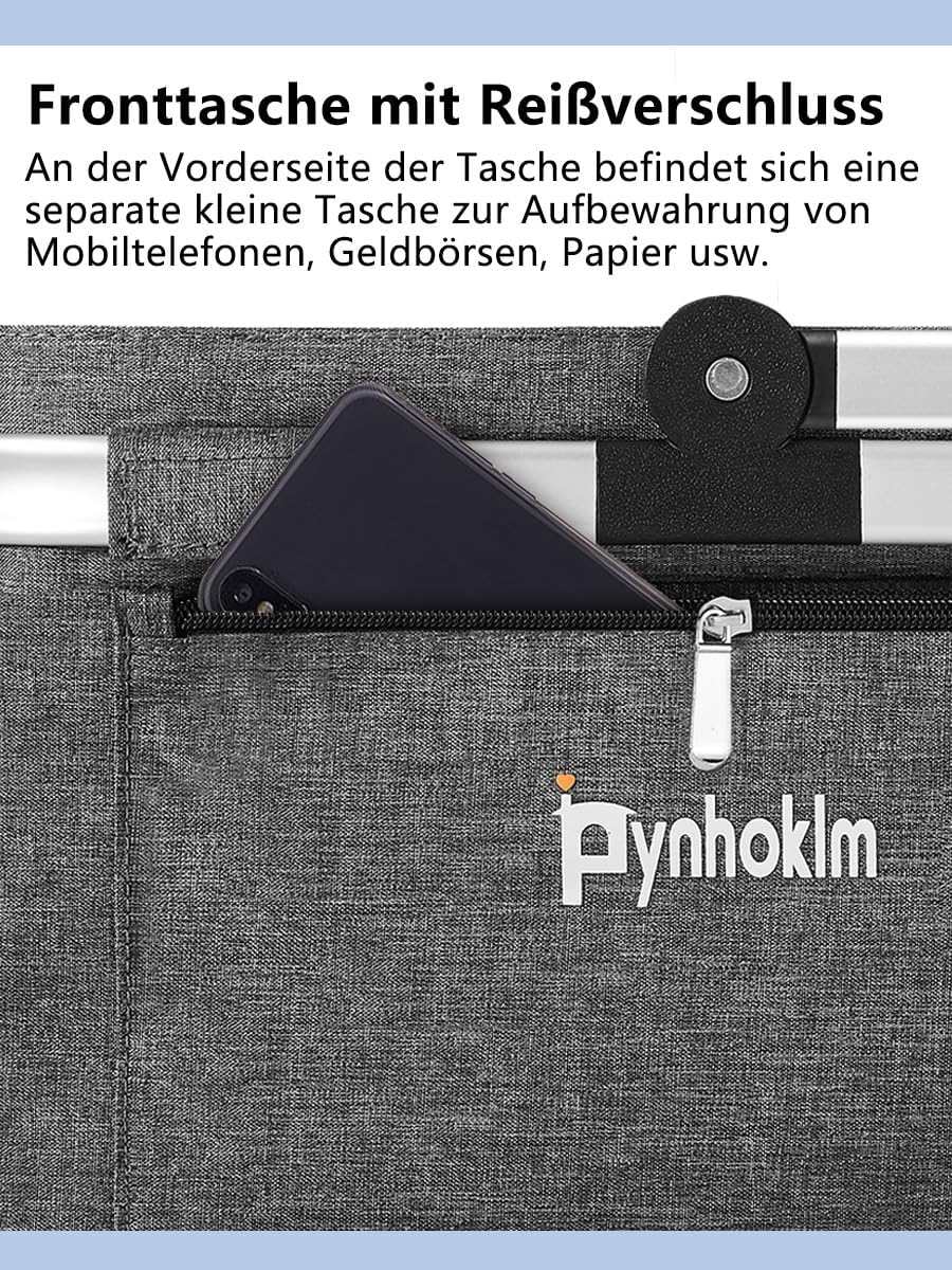 22L Einkaufskorb mit Kühlfunktion Tragekorb Faltbar Picknickkorb mit Deckel Klappkorb Thermokorb Iso