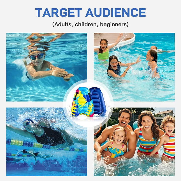 Bodyboard Aufblasbar, Aufblasbares Bodyboard Kinder mit Griffen – Faltbares Aufblasbares Schwimmbret