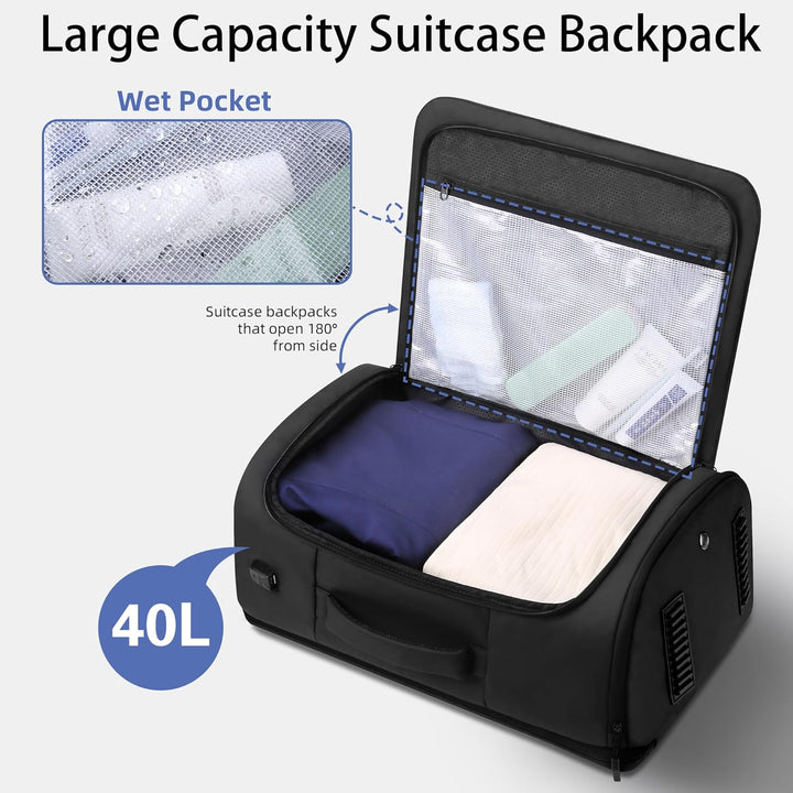 HOMIEE Reiserucksack 40L Grosser Rucksack Herren Wasserdicht 15.6-17.3 Zoll Laptoprucksack Handgepäc
