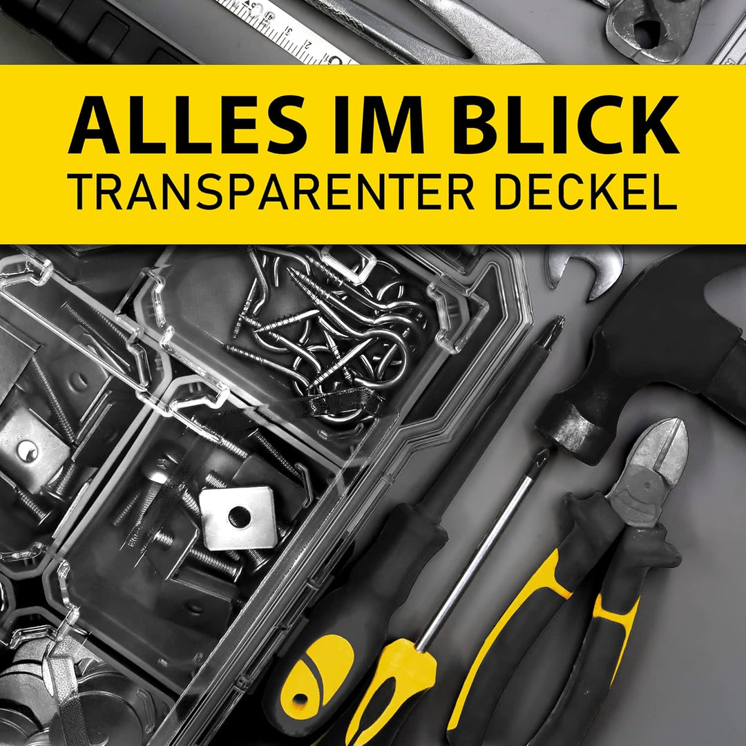 Fatbox XXL Organizer Sortierkasten Sortimentskasten Kleinteilemagazin Aufbewahrungsbox Koffer (Schwa