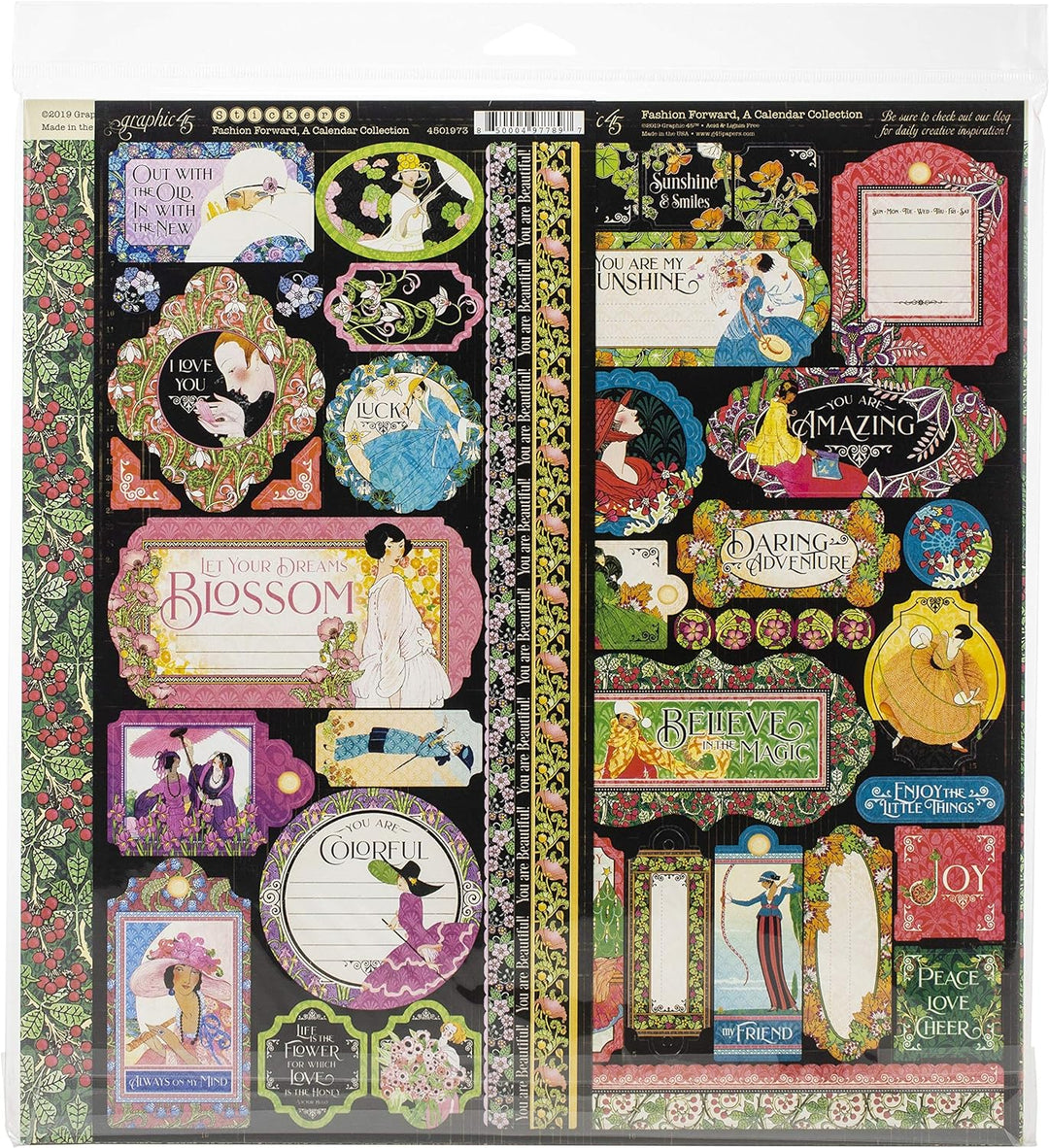 GRAPHIC 45 4501970 Fashion FRWD Collection 12 x 12 Stück, Modisches Design, 12-x-12-Inch 12-x-12-Inc