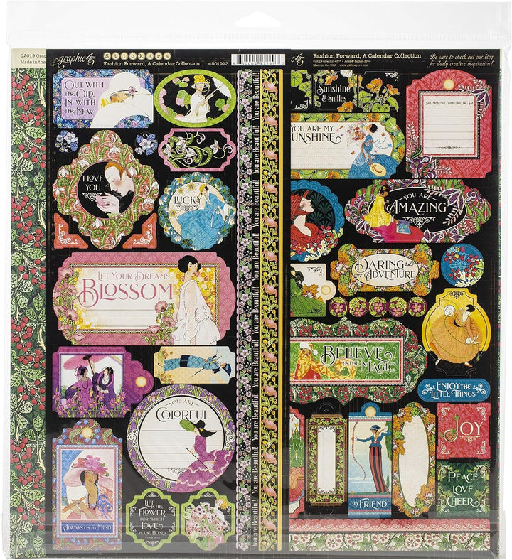 GRAPHIC 45 4501970 Fashion FRWD Collection 12 x 12 Stück, Modisches Design, 12-x-12-Inch 12-x-12-Inc