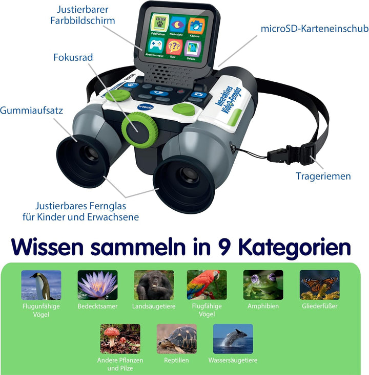 VTech Interaktives Video-Fernglas – Mit eingebauter Kamera, 10-facher Vergrösserung und beeindrucken