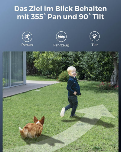 Reolink 4K Wi-Fi 6 PT Überwachungskamera Aussen Set, 2X WLAN Kameras Outdoor mit 355° Pan & 50° Tilt