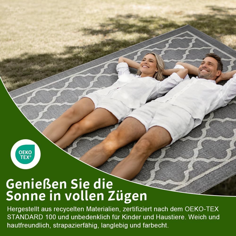 RV MURTS Outdoor Teppich Wetterfest, 160x230CM Leichtgewicht Camping Teppich, Aussenteppich Wasserdi