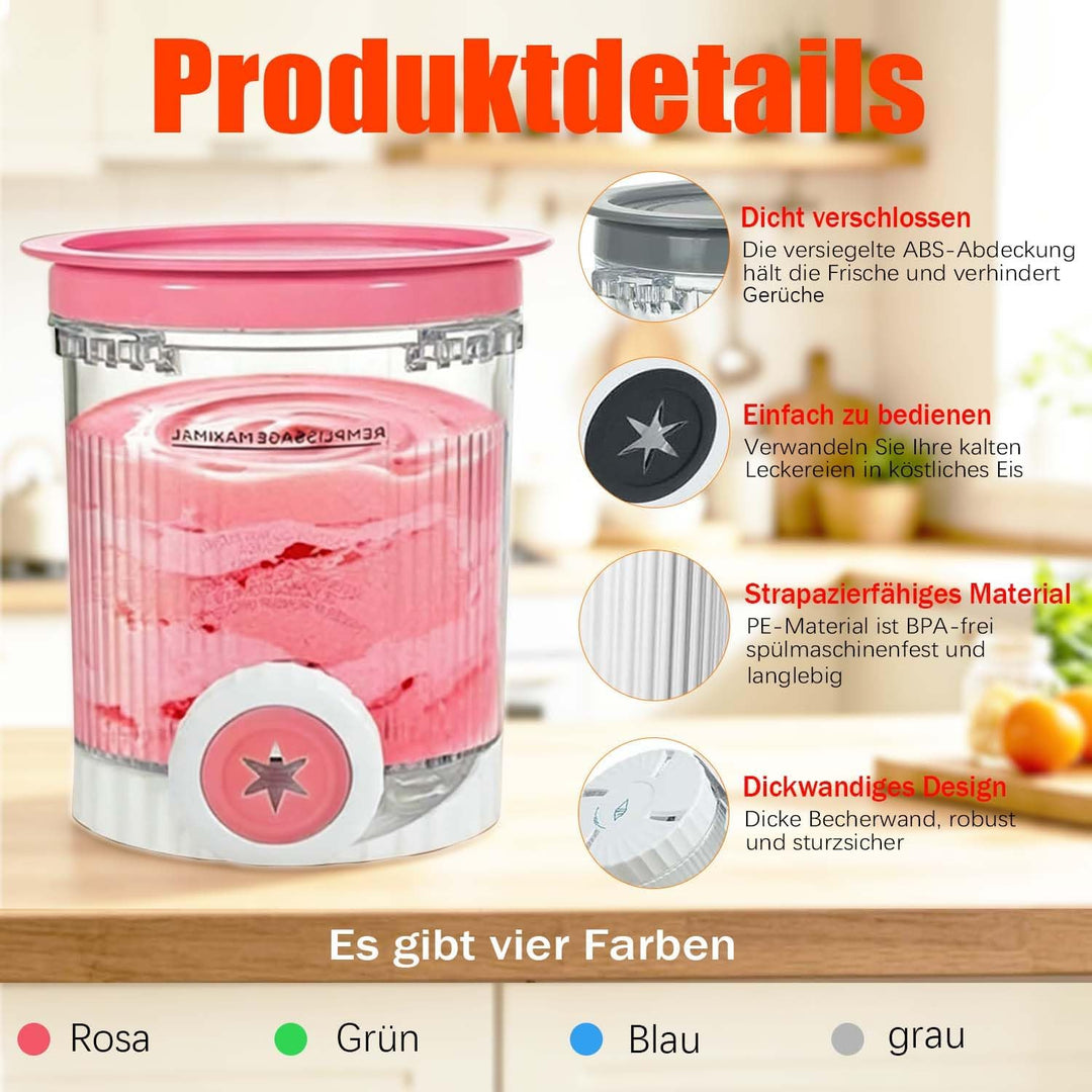 4 Stück Eisbehälter, 480 ml, kompatibel mit Ninja Swirl Creami Eismaschinen der Serien NC700 und NC7