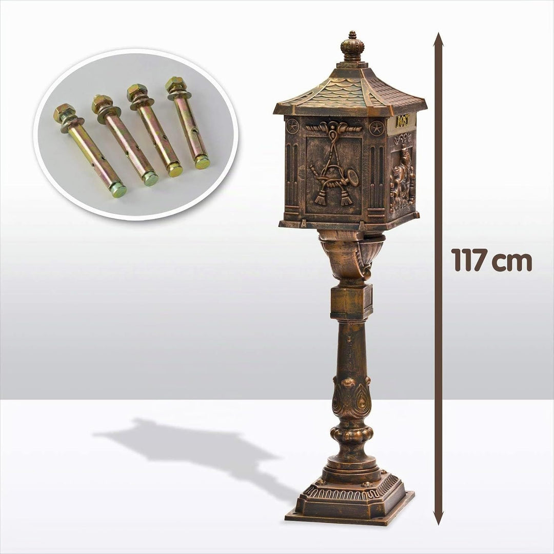 DEMA Standbriefkasten "Antik" Aluguss-bronze