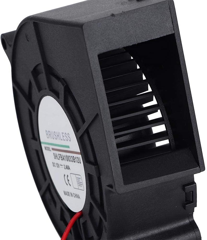 AUNMAS Kunststoff-Turbinengebläse, 97 x 97 x 33mm 12V 2.4A Doppelkugel-Turbinenluftgebläse BBQ-Turbi