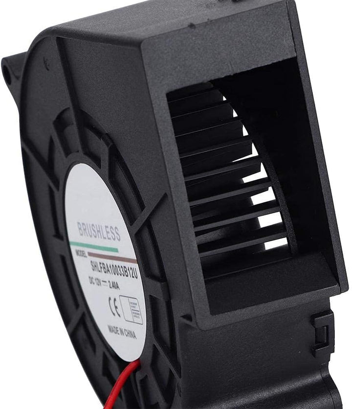 AUNMAS Kunststoff-Turbinengebläse, 97 x 97 x 33mm 12V 2.4A Doppelkugel-Turbinenluftgebläse BBQ-Turbi