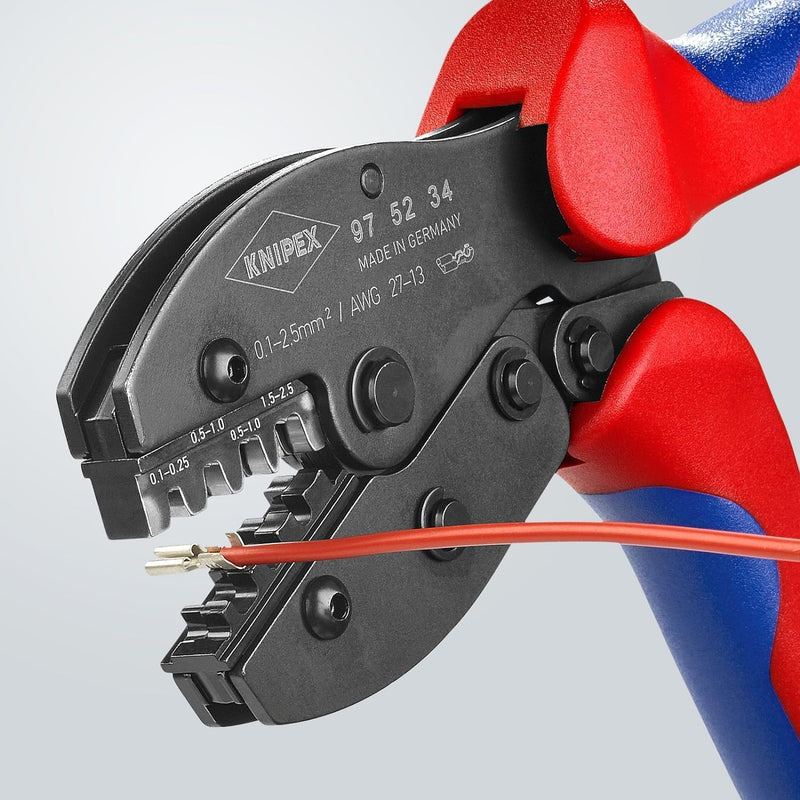 Knipex PreciForce® Crimpzange brüniert, mit Mehrkomponenten-Hüllen 220 mm 97 52 34