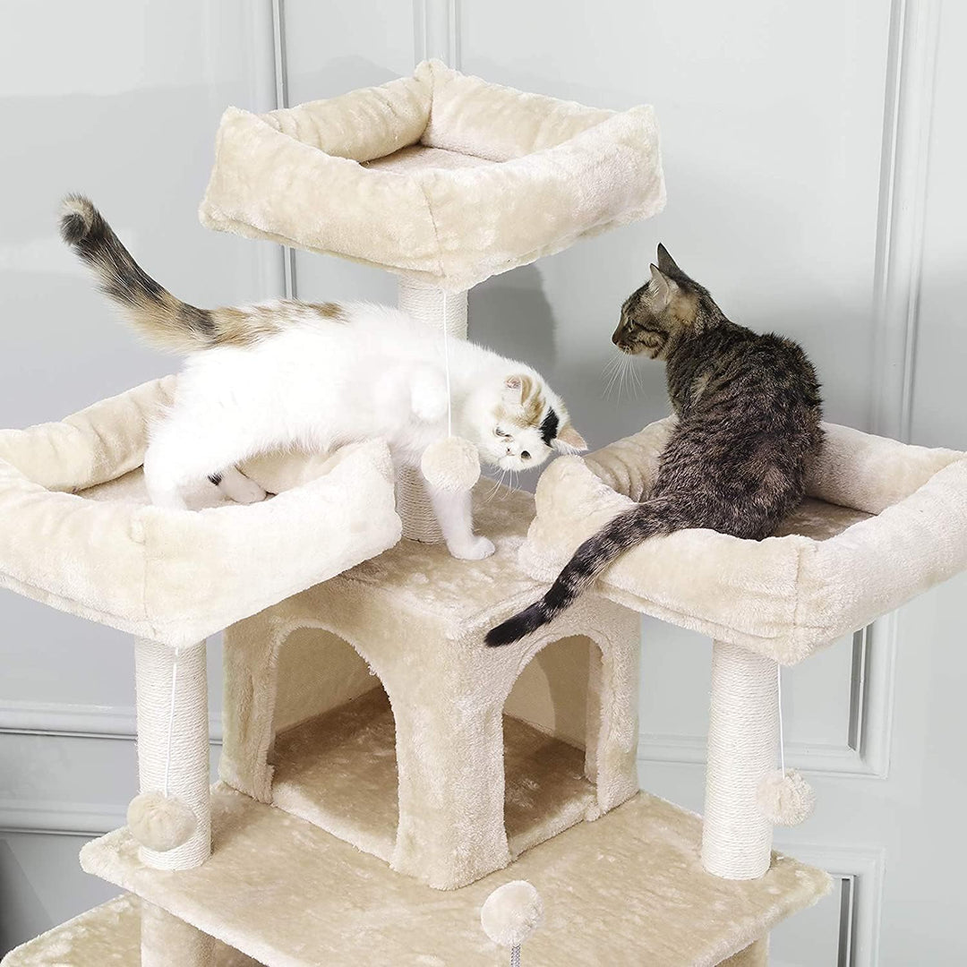 MSmask Kratzbaum gross XXL, 175cm Katzenbaum Katzen stabil mit 3 grosser Aussichtsplattform, Sisal-K