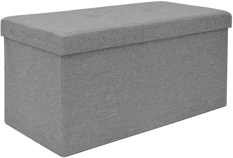 DuneDesign Sitzbank mit 80L Stauraum - 76x38x38 cm Sitzhocker - Faltbare Sitztruhe mit Trennwand Tru