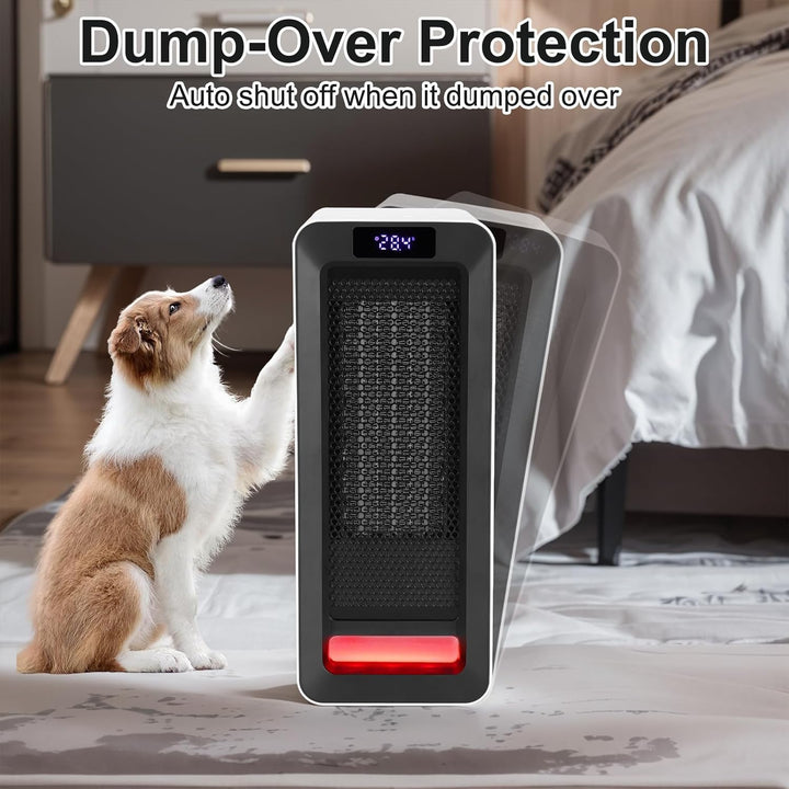 Mingfuxin Heizlüfter Energiesparend, 1500W ECO Heizlüfter Leise, PTC Keramik Heizung mit Thermostat,