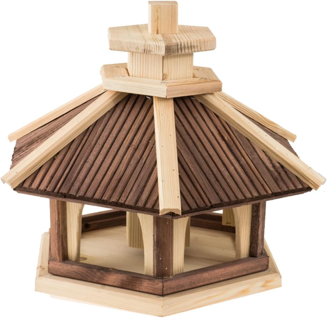 Vogelhäuschen, Vogelhaus aus Holz, Vogelhäuschen, Nistkasten, mit Ständer (Braun, XL) XL Braun, XL B